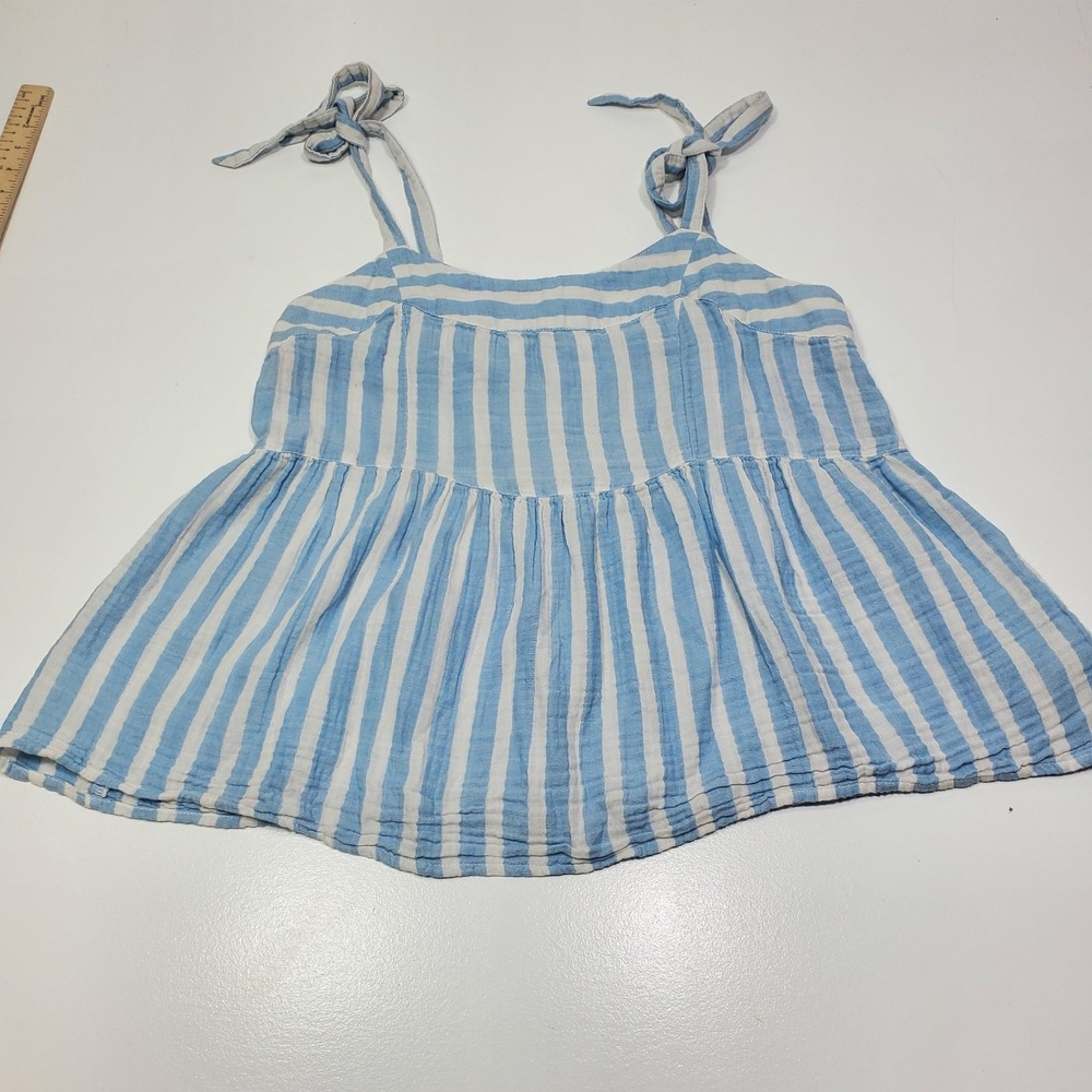 Old Navy Striped Cropped Women Tank Top Large Tall Coastal Beachy Lightweight
